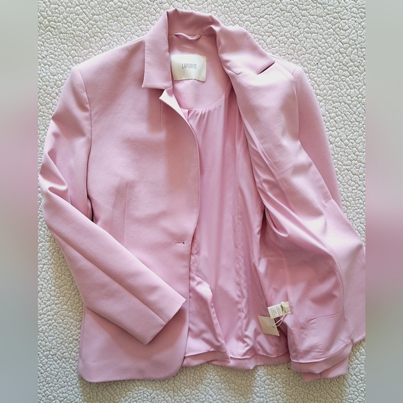 LAPOINTE Broad Shoulder Matte Crepe Single Breast Jacket In Blossom 4 Org $1,450 - Picture 15 of 16